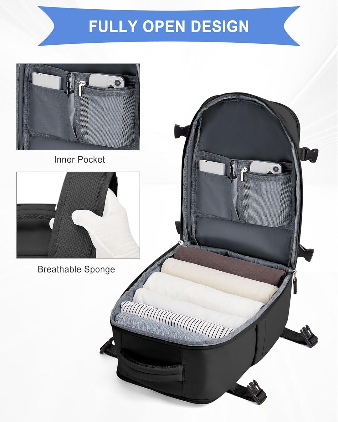 SZLX Vakuum Rucksack Ryanair Handgepäck 40x30x20 Wizzair Rucksack 40x20x25 für Ryanair Reiserucksack
