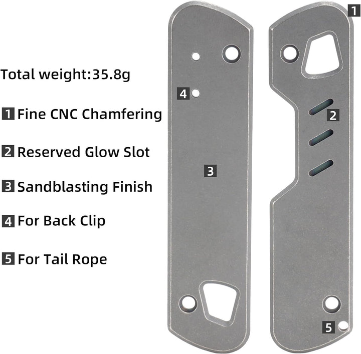 HorixGear 1 Paar Handle Patch Custom Titanium Scales für T4 Multitool, Sandstrahlh Finish (silber Ti