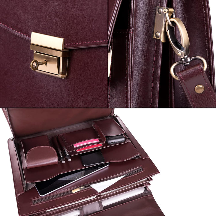 TASSIA Aktentasche Mit Herausnehmbarer Laptophülle, Attachékoffer, Laptoptasche Herren, Businesstasc