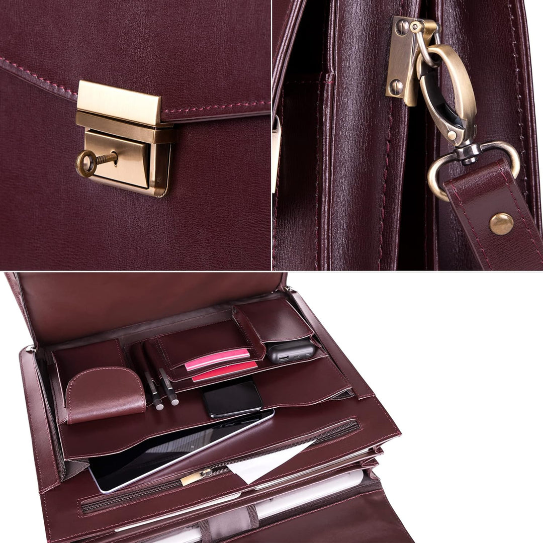 TASSIA Aktentasche Mit Herausnehmbarer Laptophülle, Attachékoffer, Laptoptasche Herren, Businesstasc