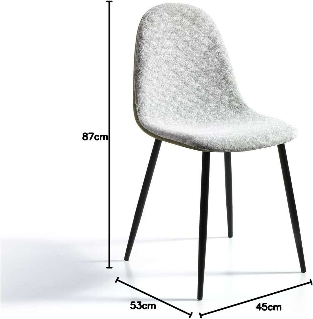 MOMMA HOME - Esszimmerstühle 4er Set - Modell Richmond - Farbe Grün - Masse 45 x 53 x 87 cm - Polste