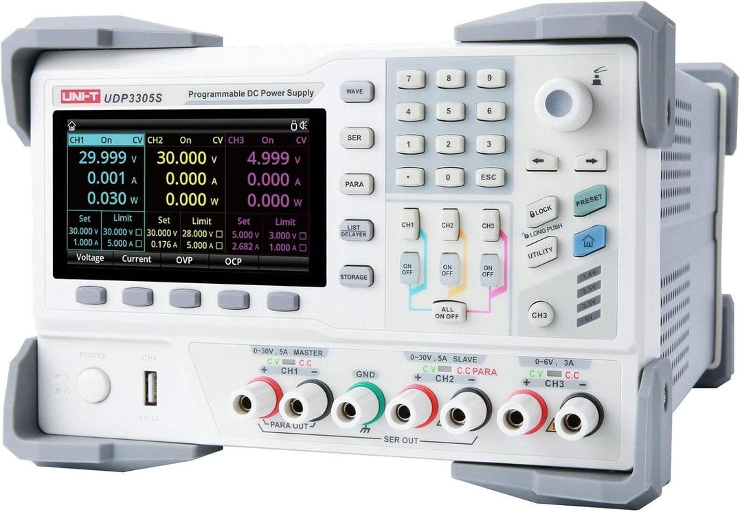UNI-T UDP3305S programmierbares lineares DC Labornetzgerät Labor-Netzteil mit 4 Kanäle, 328W, 1mV,1m