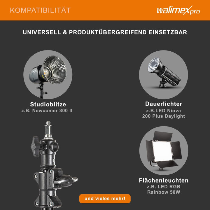Walimex Galgen-/Rollstativ, Schwarz ohne Gegengewicht Single, ohne Gegengewicht Single