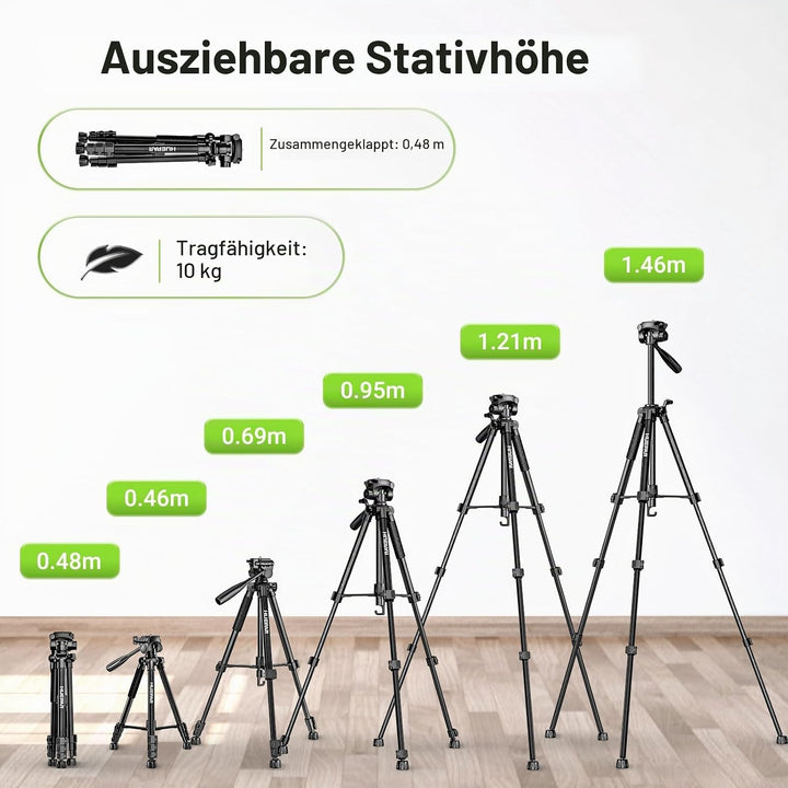 Huepar Professionelles Baustativ für Laser und Kameras, 146 cm verstellbar für Hochleistungslaser, P