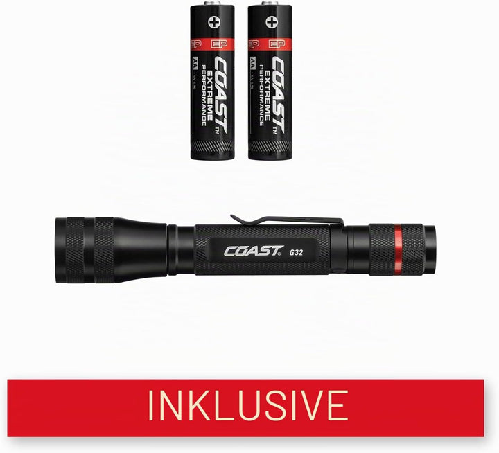 Coast G32 370 Lumen Twist Fokus LED Taschenlampe, Schwarz