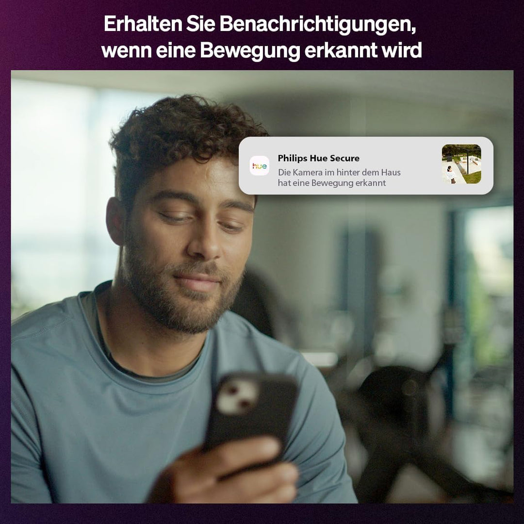 Philips Hue Secure kabelgebundene Überwachungskamera, Aussenkamera mit 2K-Auflösung, Videoüberwachun