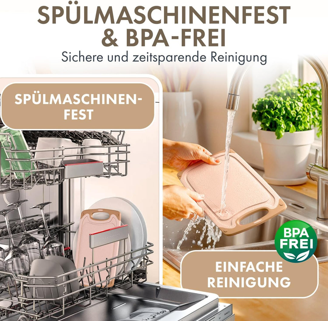 Blumtal Frühstücksbrettchen Kunststoff 25x15 cm im 6er Set - Brettchen spülmaschinenfest - Frühstück