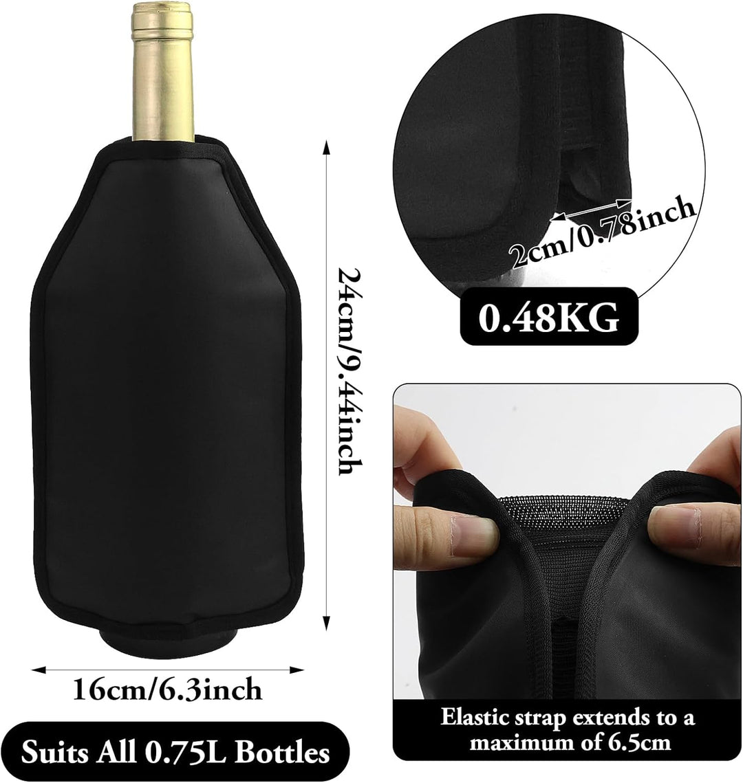 2 Stück Weinkühler Manschette - Kühlmanschette für Wein &amp; Sekt - Flaschenkühler für unterwegs - Wein