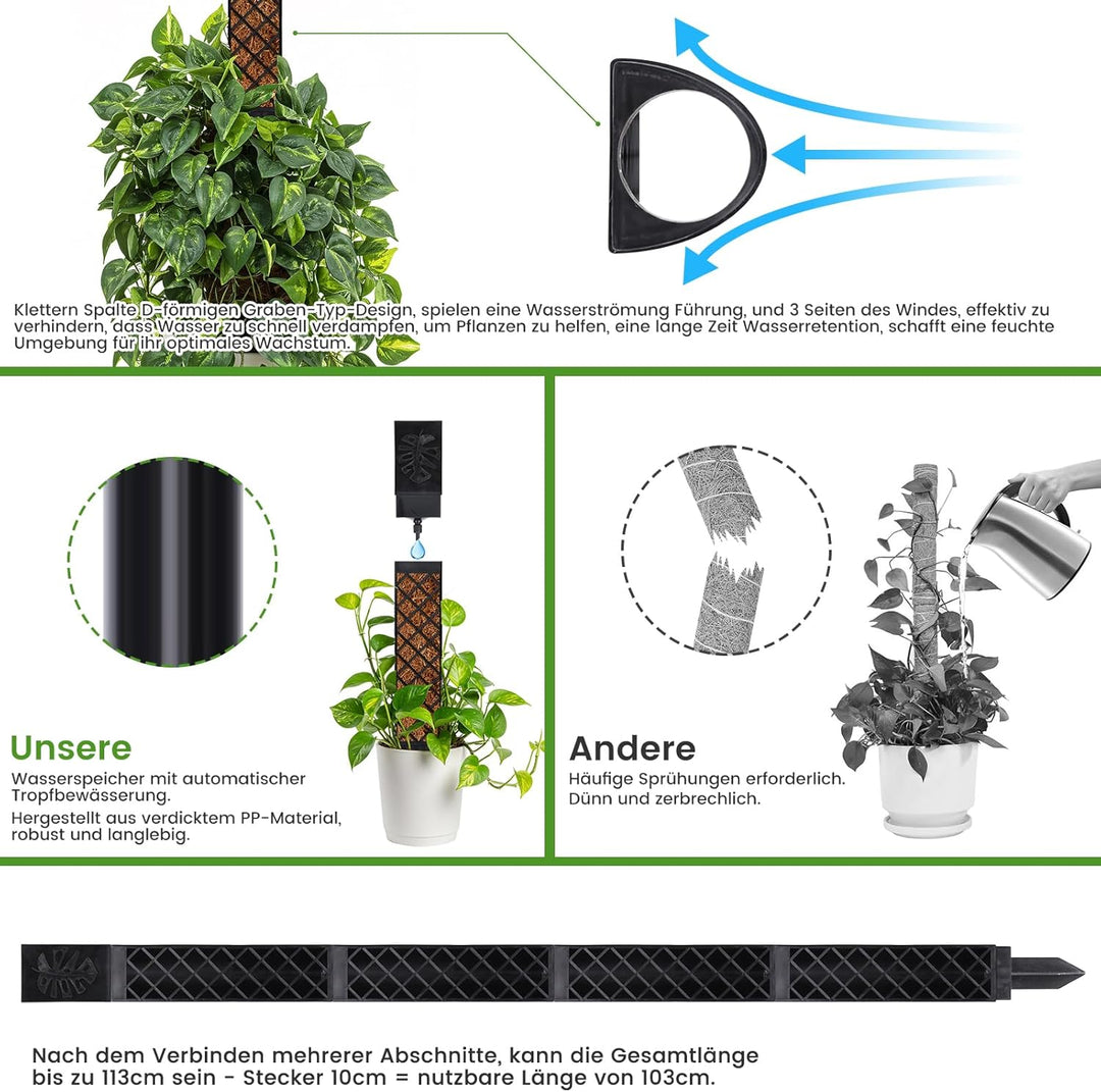 Moosstab für Monstera Rankhilfe Zimmerpflanzen - 103cm Rankhilfe Pflanzstab Monstera,Efeutute Pflanz