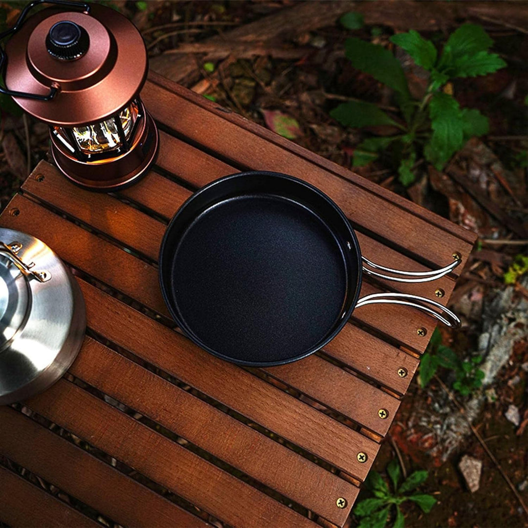 Outdoor Kochgeschirr Set, Camping Kochgeschirr Set aus Edelstahl, Faltbare Kochtopf Hängetopf Wasser