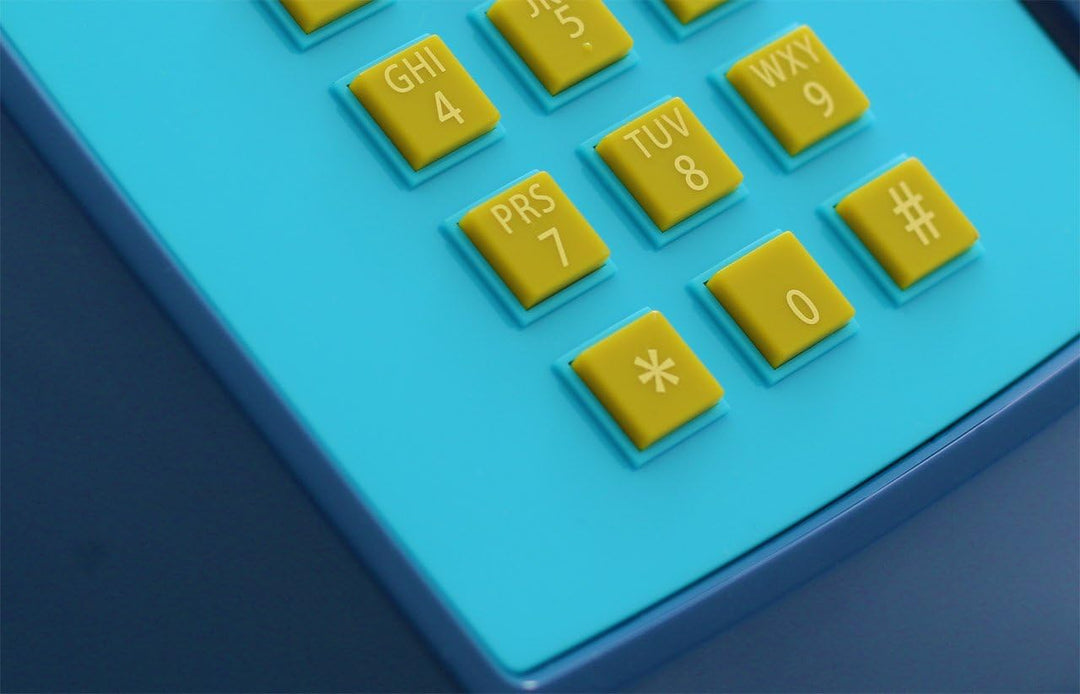 Opis PushMeFon Mobile: Seniorentelefon mit SIM Karte, schnurgebundenes Tischtelefon als Retro Festne