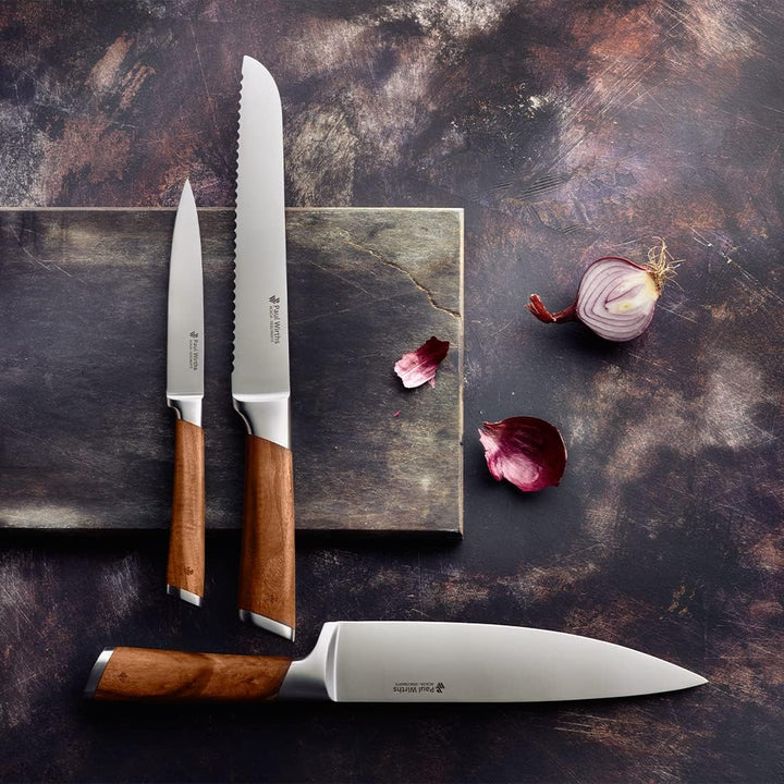 Paul Wirths 5-TLG. Messer-Block Set Acacia, Edelstahl, Silber/braun, 30 x 13.5 x 37.5 cm, 5-Einheite