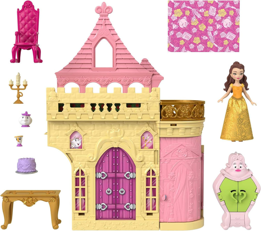 DISNEY Belles Schloss - Inspiriert von "Die Schöne und das Biest", Puppenhaus-Spielset, Reisespielze