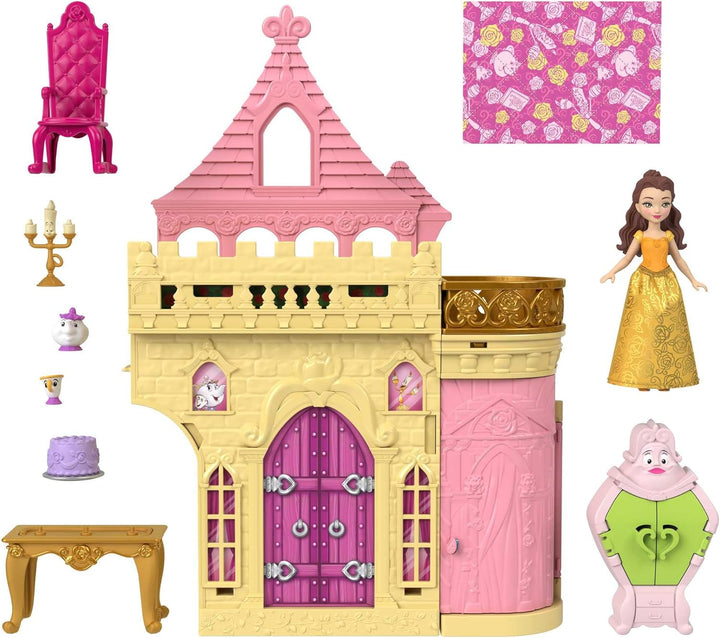DISNEY Belles Schloss - Inspiriert von "Die Schöne und das Biest", Puppenhaus-Spielset, Reisespielze