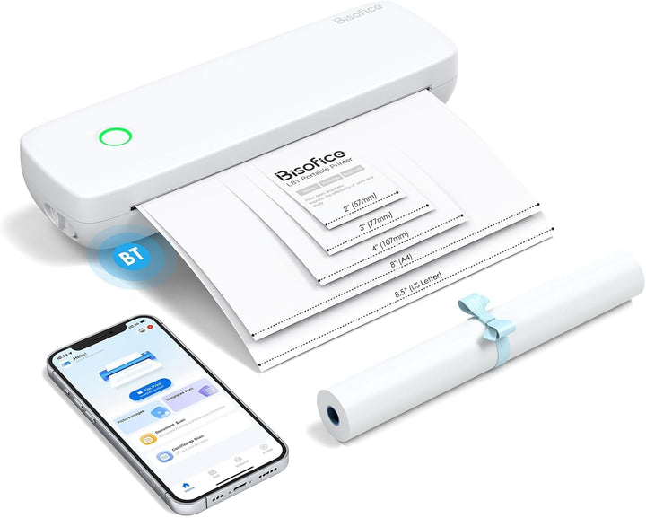 Bisofice L81 Mobiler Tragbarer Drucker Bluetooth Thermodrucker A4 Mobiler Drucker A4 Klein Kompakt P