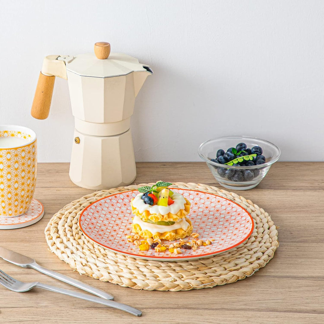 vancasso Natsuki Porzellan Dessertteller, 4 teilig Set Kuchenteller, Ø 21,5 cm Flachteller für Frühs