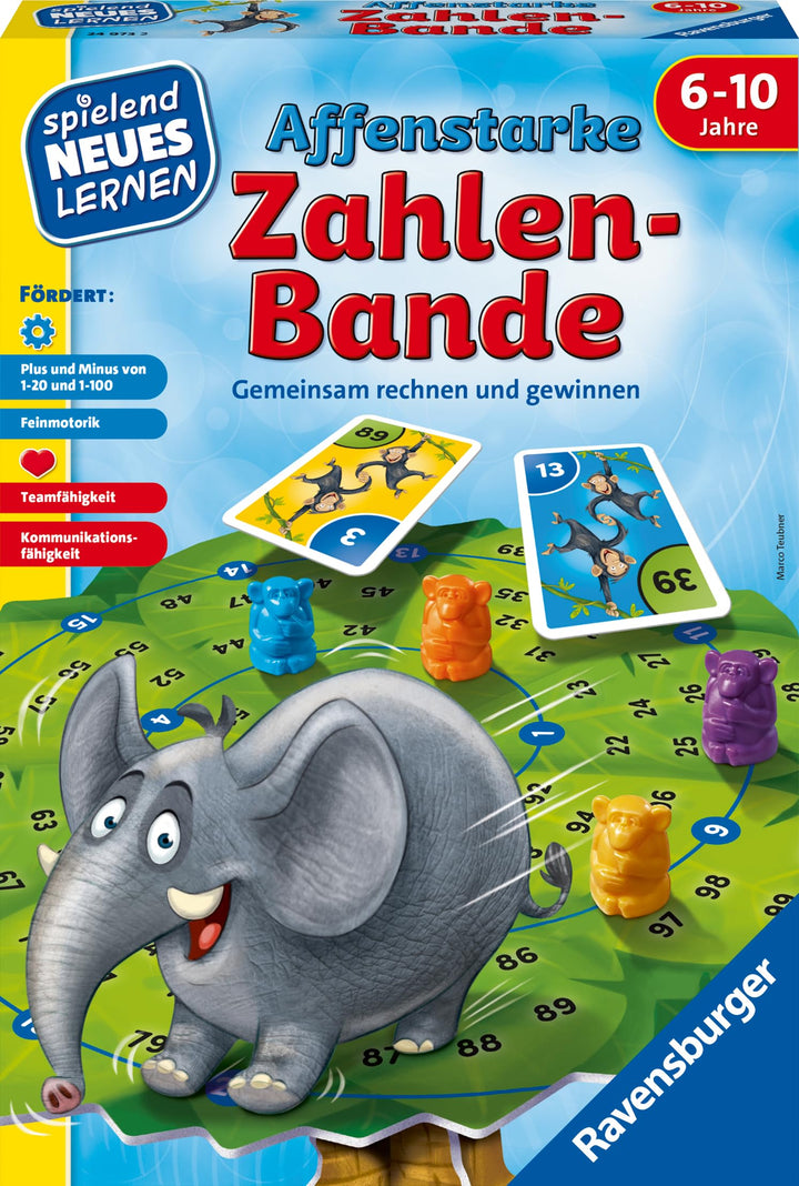 Ravensburger 24973 - Affenstarke Zahlen-Bande - Spielen und Lernen für Kinder von 6-10 Jahren, für 1