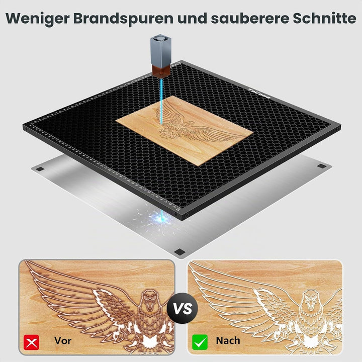Tocome 300 x 300mm Waben Laser Arbeitstisch 12" x 12" Stahl Wabentisch für Lasergravierer 300x300mm,