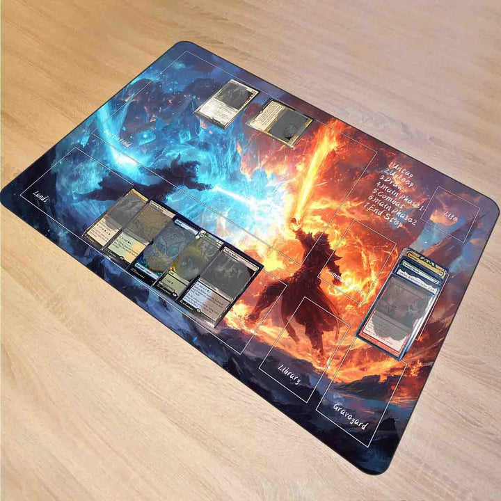 TCG MTG Spielmatte 24 × 14 - Premium-Spielmatte mit genähtem Rand mit glatter Stoffoberfläche und ru