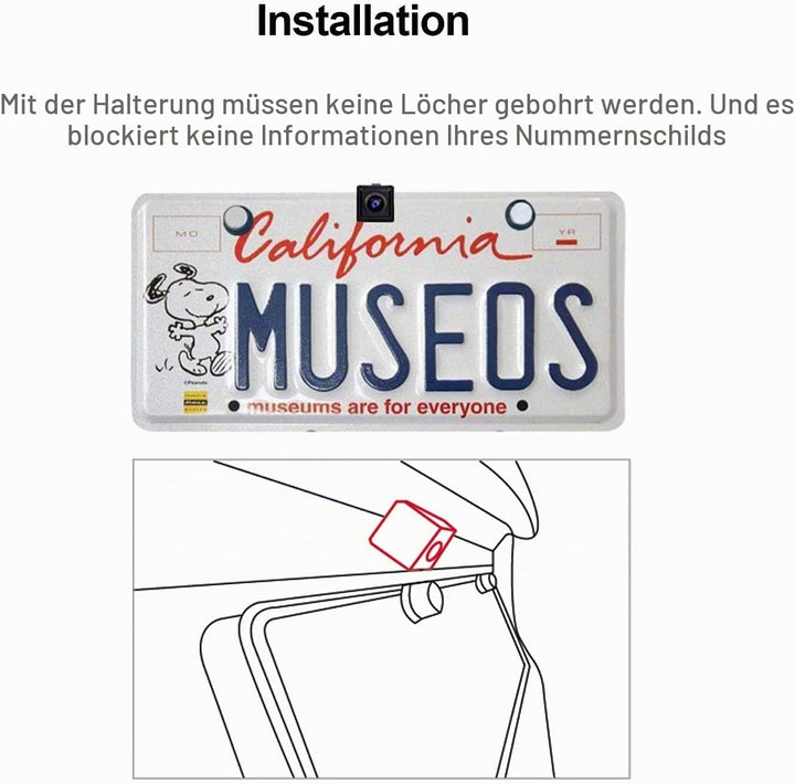 ATOTO AC-HD02LR 720P Rückfahrkamera Mit Live-Rückansicht, HD-Bildqualität, Nachtsicht/Wasserdicht, K