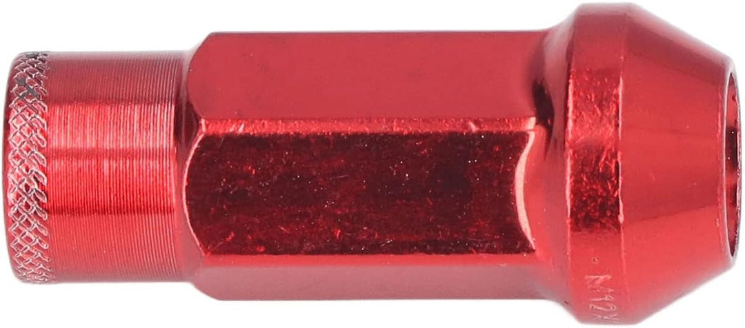 Fydun Radmuttern, Universal 20 STK M12x1,25 Metall Radmuttern Mit Schlüsselhülse(Rot), Rot