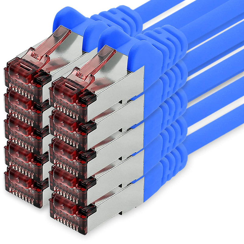 1aTTack.de Cat6 Netzwerkkabel 10 X 1m blau Ethernetkabel Lankabel Cat6 Lan Netzwerk Kabel Sftp Pimf