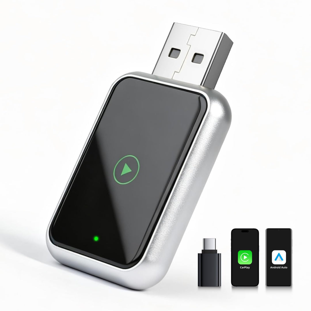 LINGHUANG Mini CarPlay Wireless Adapter & Android Auto Wireless Adapter for Apple iPhone, Upgrade vo