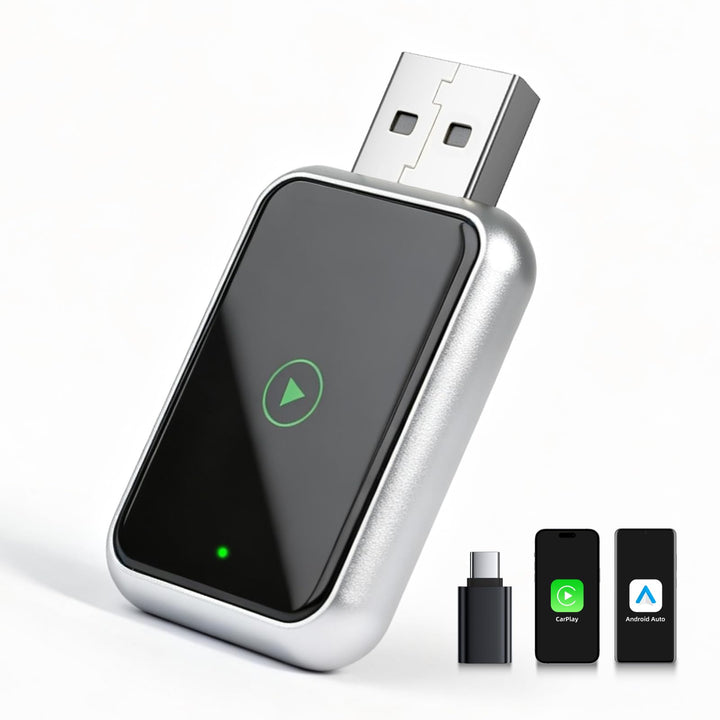 LINGHUANG Mini CarPlay Wireless Adapter & Android Auto Wireless Adapter for Apple iPhone, Upgrade vo