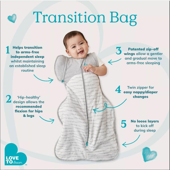 Love To Dream Pucksack Onesie Overall, Medium (6-8,5 kg), Idealer Stoff für Moderate Temperaturen (2
