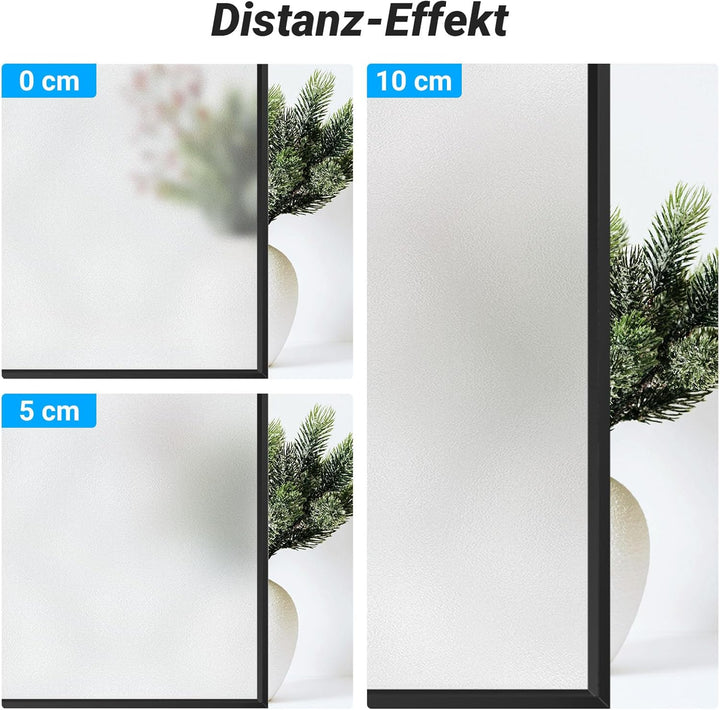 Funfox Fensterfolie Matt Blickdicht Milchglasfolie Fenster Selbstklebende Sichtschutzfolie Anti-UV S