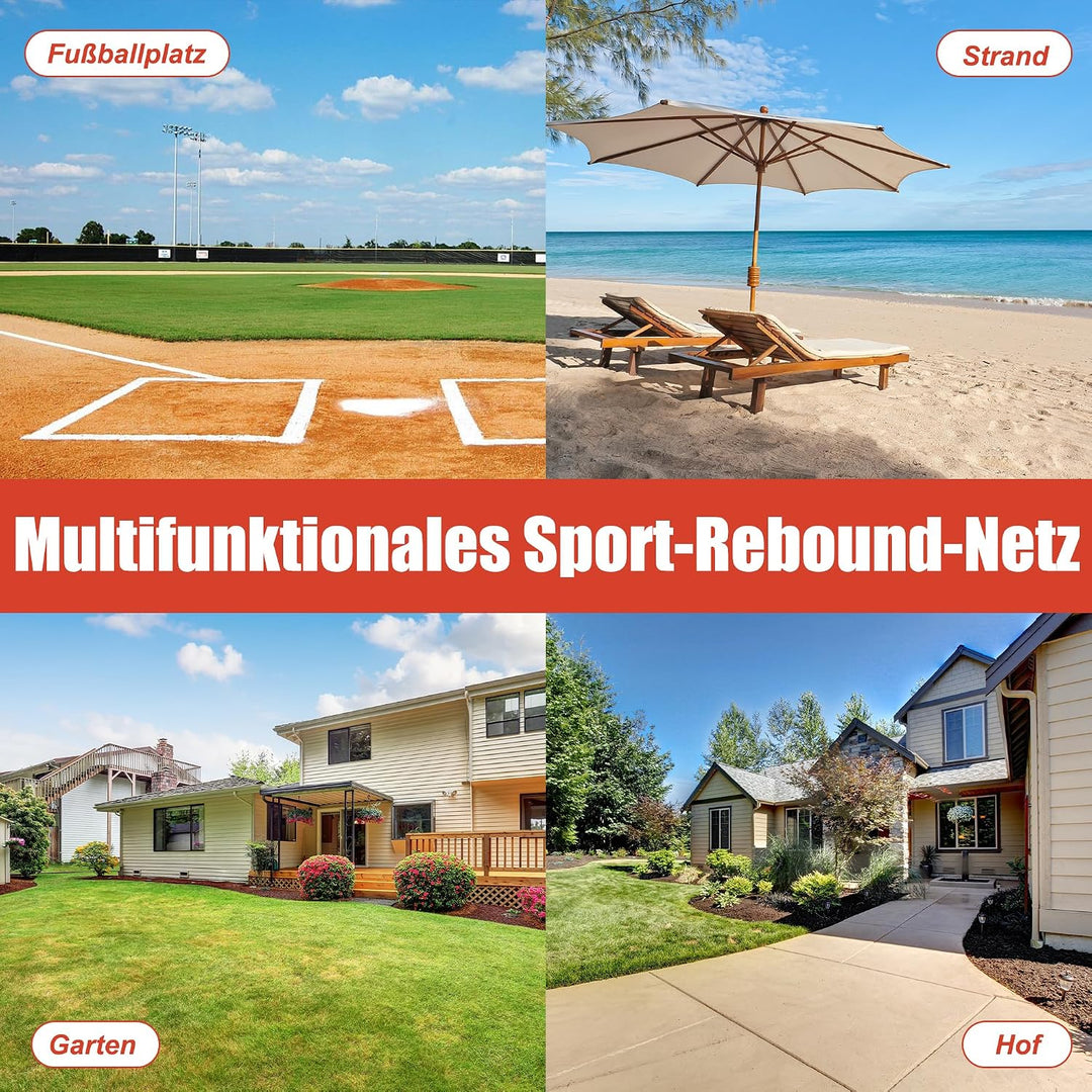 Fussball Rebounder Power Pass - Verstellbar &amp; stabil - Perfekt für Training - Indoor Outdoor Trainin