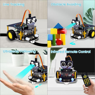 KEYESTUDIO Micro bit Smart Robot Car V2 (ohne Micro:bit Board), Roboter Microbit Kit Coding für Unte
