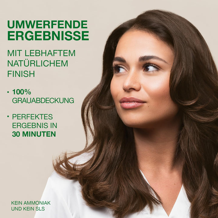 Braun 4.0 permanente Haarfabe mit natürlichen Inhaltsstoffen - Ohne Ammoniak Dunkles Kastanienbraun