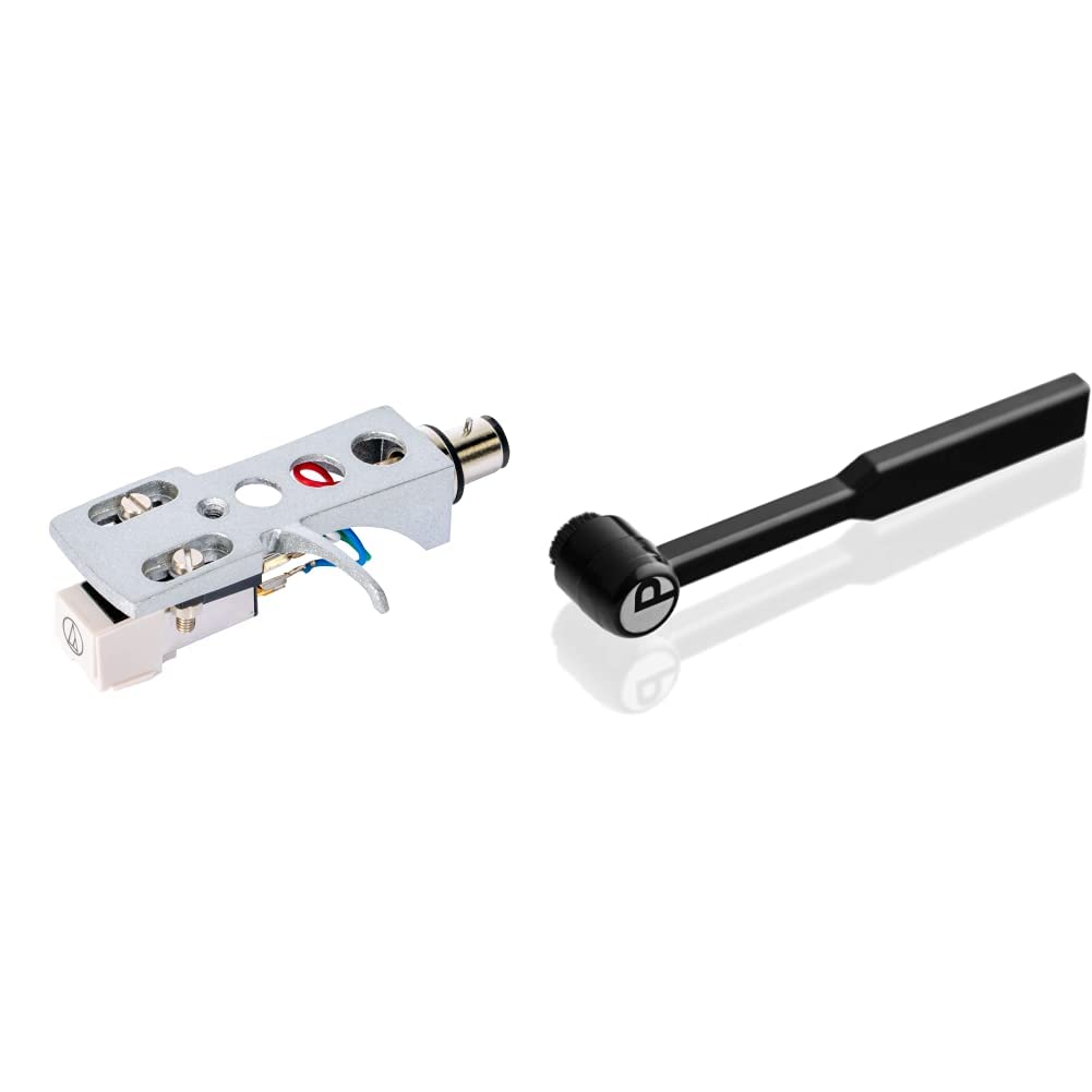 Ibiza HeadCart Tonabnehmer und Diamantnadel, Schwarz & Pro-Ject Clean it Karbonfaser Nadelbürste Bun
