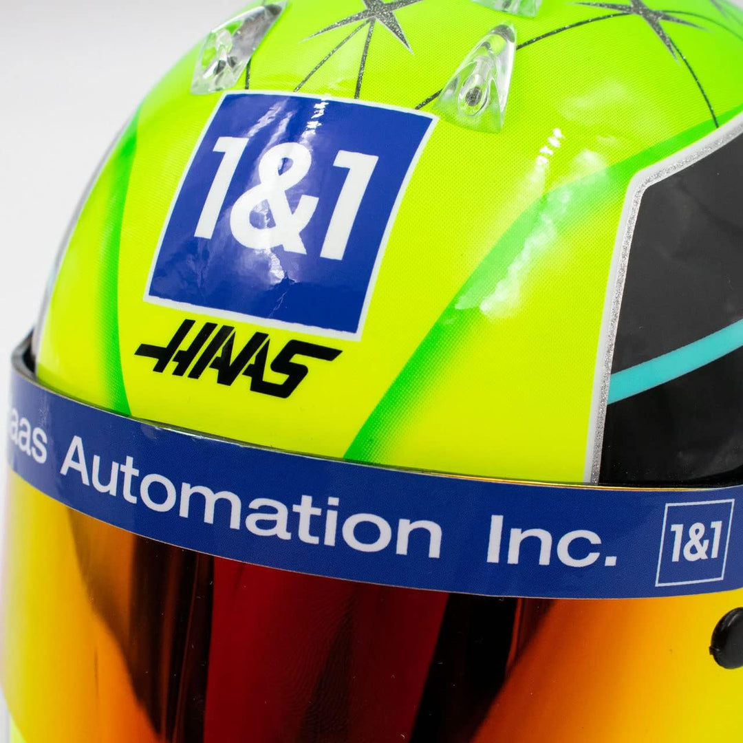 Mini Helmet MKS-MH-2-2022 Miniaturauto aus der Kollektion, Yellow/Green/Black