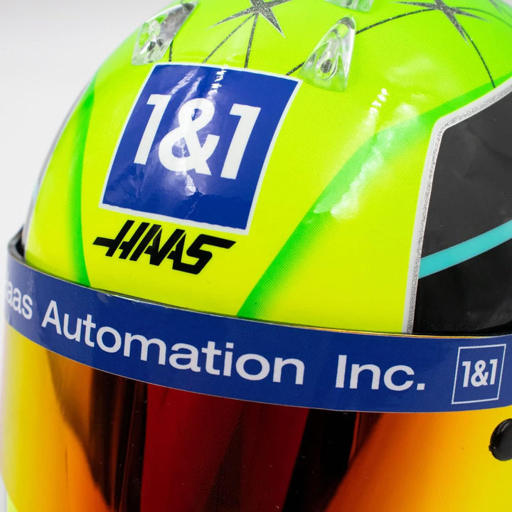 Mini Helmet MKS-MH-2-2022 Miniaturauto aus der Kollektion, Yellow/Green/Black