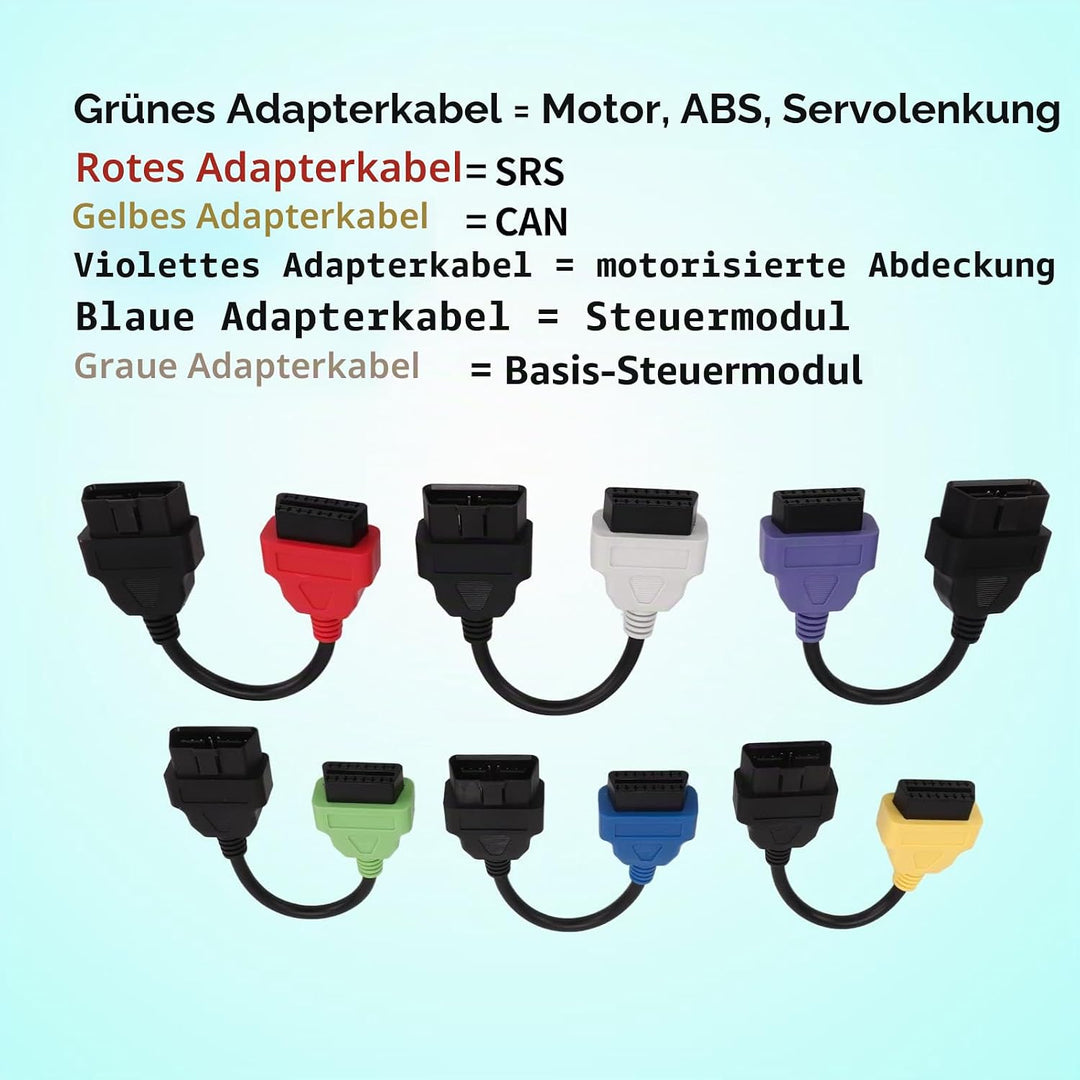 OBD2 Diagnosekabel, 6 Stück für Multi-ECU-Scan-Adapterkabel, OBD2-Diagnose-ECU-Scan-Tool-Kabel, Ersa