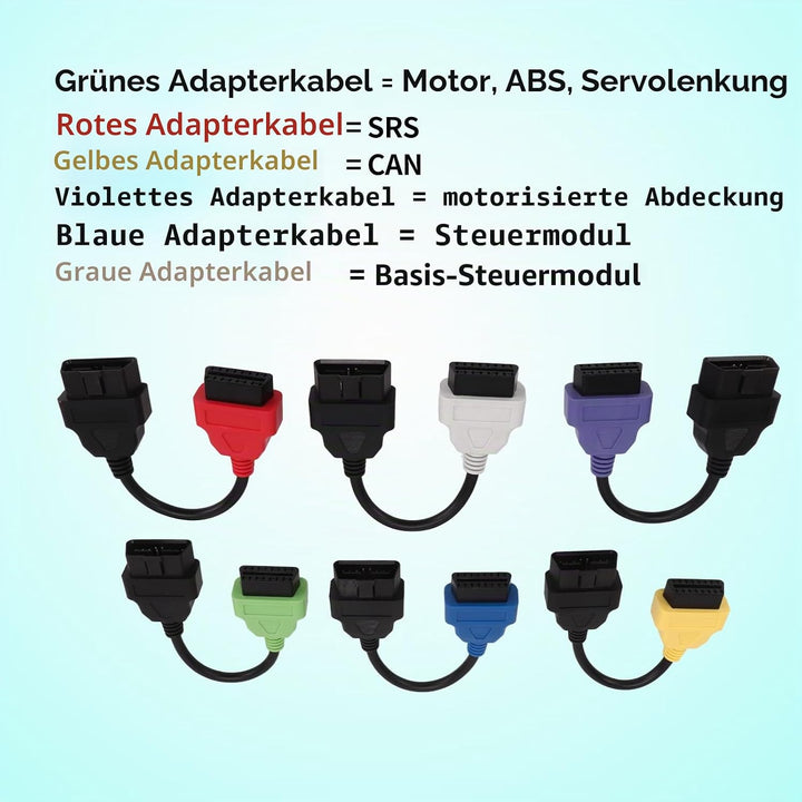 OBD2 Diagnosekabel, 6 Stück für Multi-ECU-Scan-Adapterkabel, OBD2-Diagnose-ECU-Scan-Tool-Kabel, Ersa