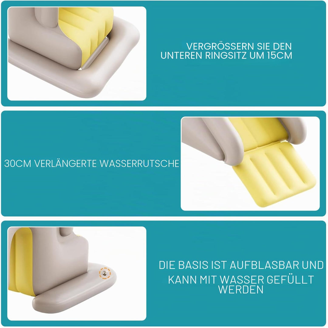 Poolrutsche, aufblasbare Wasserrutsche mit Luftpumpe für den Innen- und Hinterhofgarten im Freien, 7