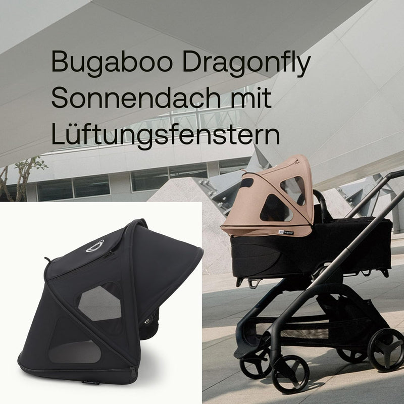 Bugaboo Dragonfly Sonnendach mit Lüftungsfenstern, ausziehbar für zusätzlichen und optimalen Sonnens