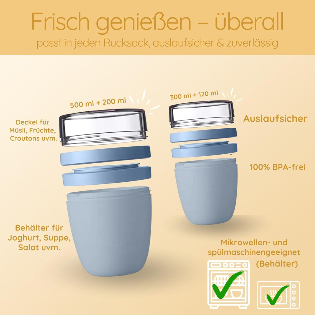 Bärenfreunde Mepal Müslibecher personalisiert, Pot Joghurtbecher, to go Becher, Geeignet für Tiefküh