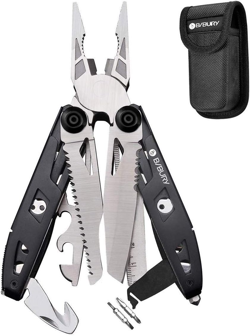 Geschenke für Männer, BIBURY 18 in 1 Taschenwerkzeug, Faltbares Multitools Edelstahl, Multifunktiona