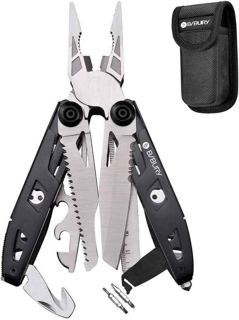 Geschenke für Männer, BIBURY 18 in 1 Taschenwerkzeug, Faltbares Multitools Edelstahl, Multifunktiona