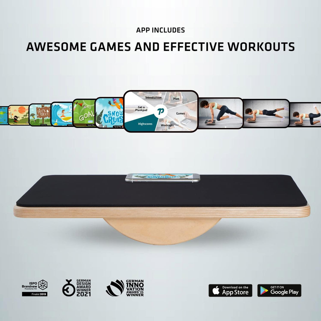 Plankpad STUDIO – interaktiver Ganzkörper-Trainer & Balance Board – Home Fitnesstrainer Made in Germ