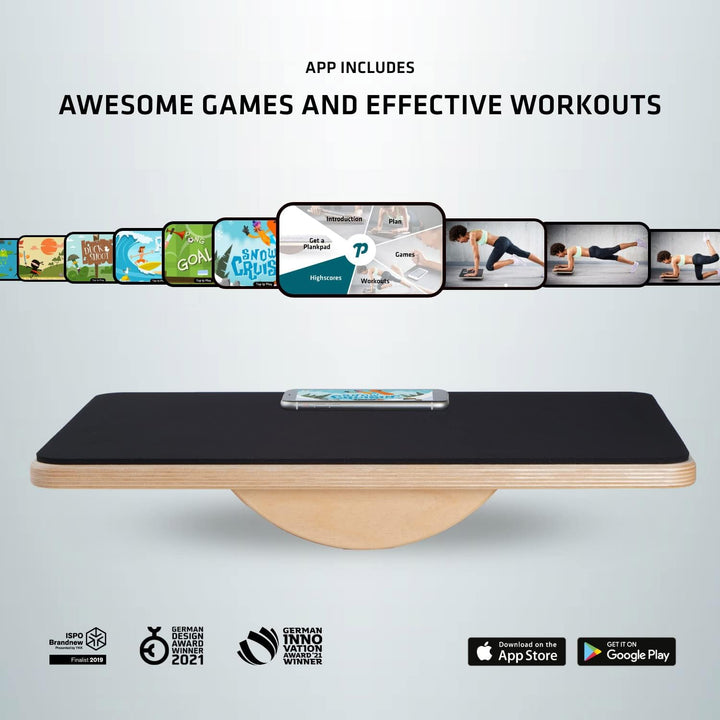 Plankpad STUDIO – interaktiver Ganzkörper-Trainer & Balance Board – Home Fitnesstrainer Made in Germ