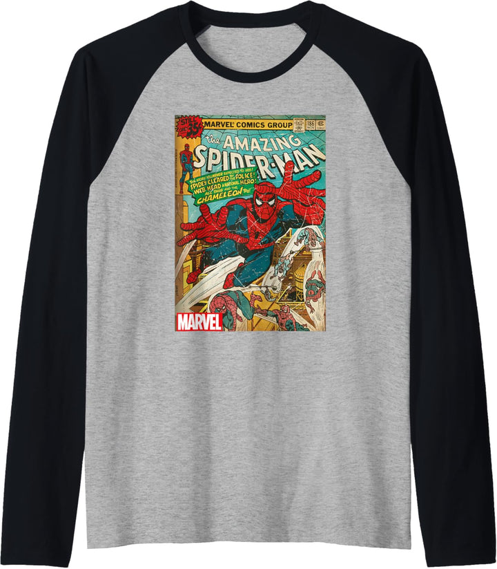 Marvel Spider-Man Vintage Comic Cover Raglan