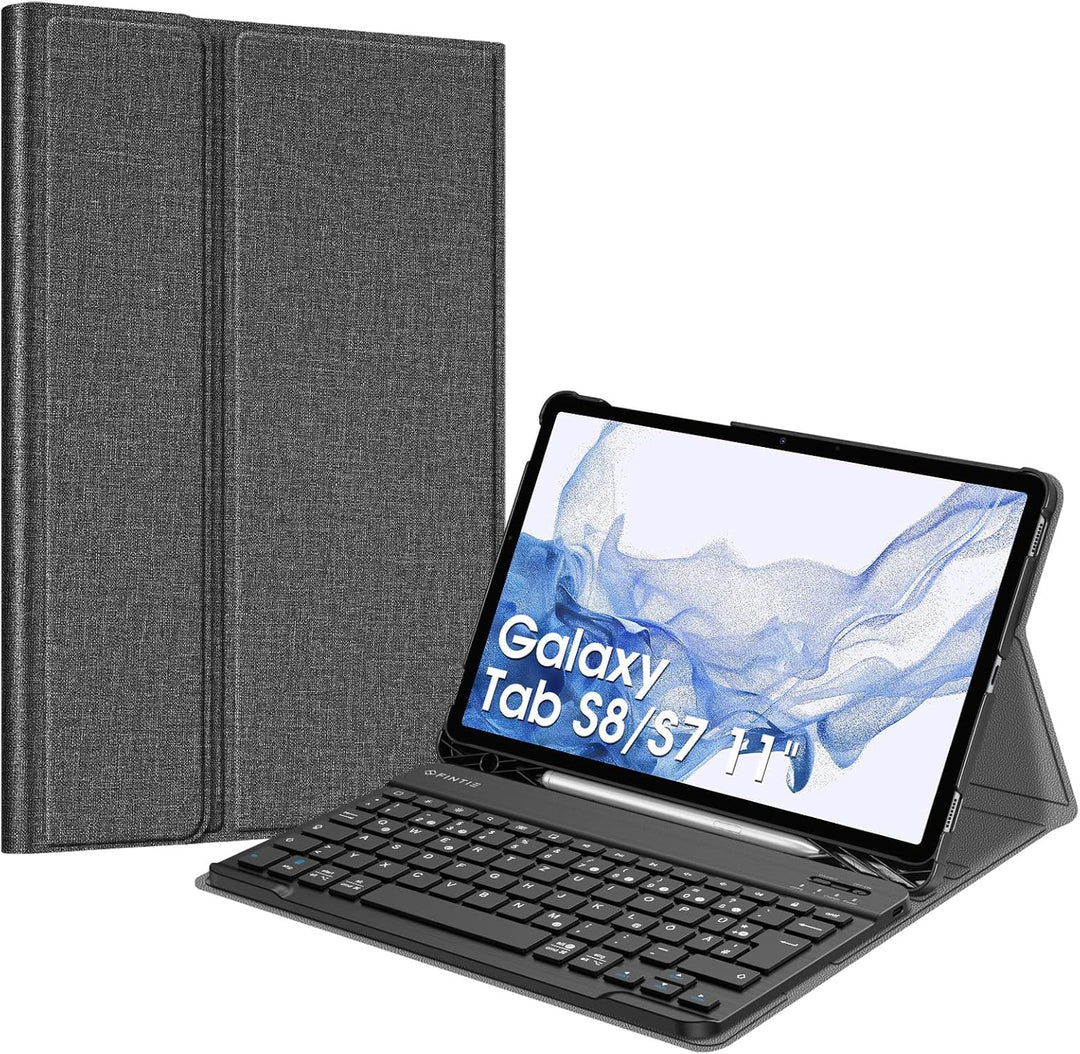 Fintie Tastatur Hülle für Samsung Galaxy Tab S8 11 Zoll 2022 /S7 11 Zoll 2020 Tablet, Keyboard Cover