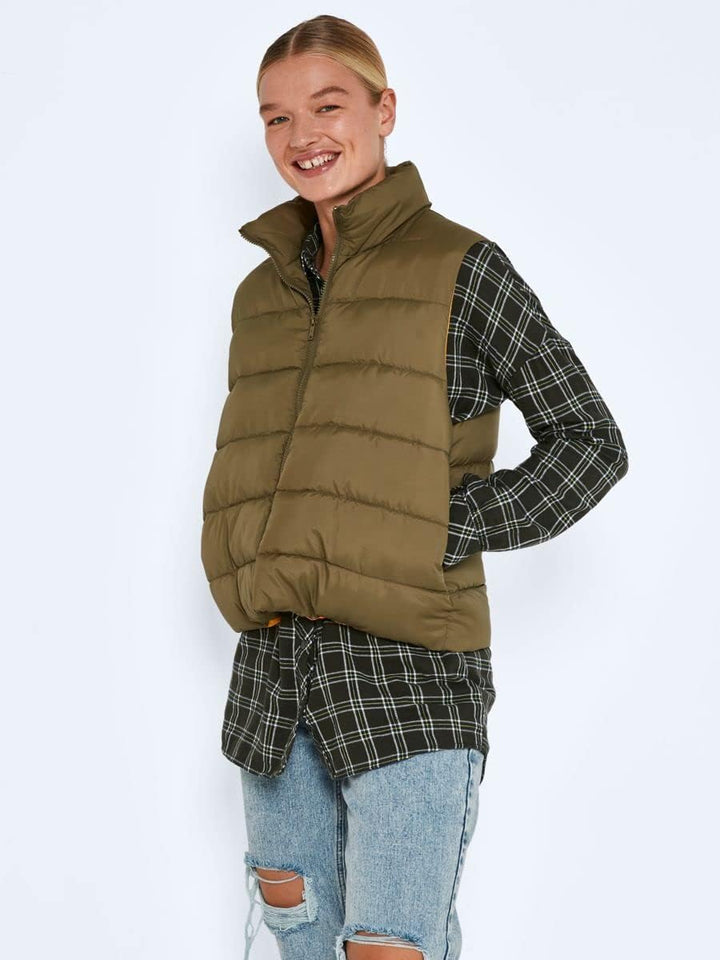 Noisy may Damen Nmmarcus Vest Bg Noos Weste XS Burnt Olive/Detail:radiant Yellow Lining, XS Burnt Ol