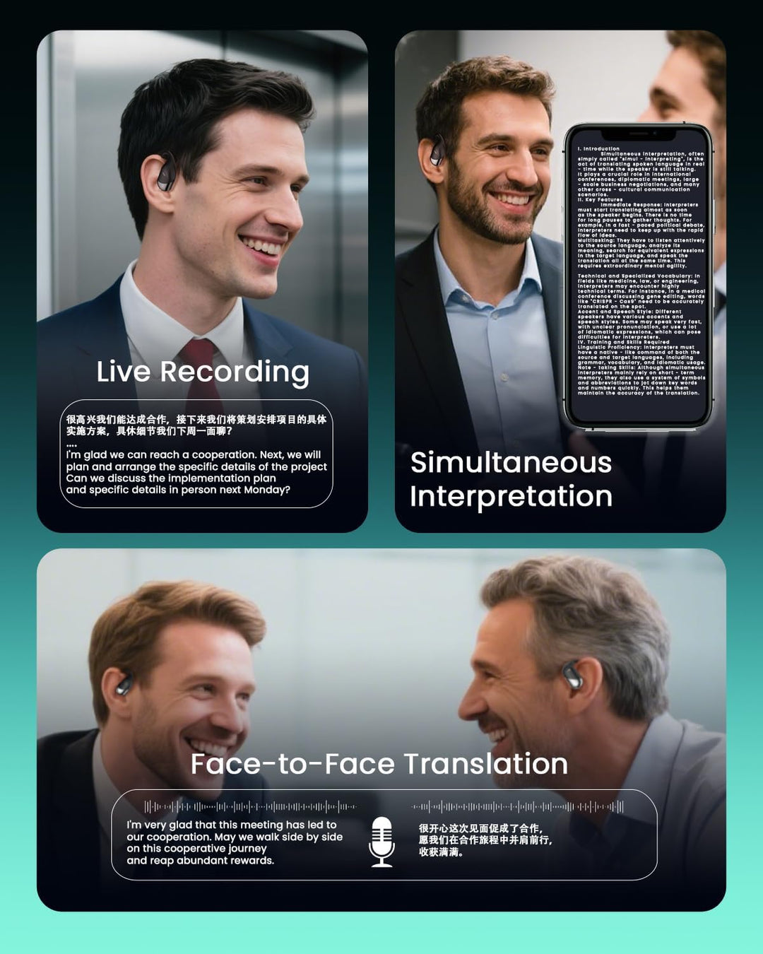 SANOTO Ki Übersetzer Kopfhörer Echtzeit 144 Sprachen Translator Earbuds, Übersetzungskopfhörer, Open