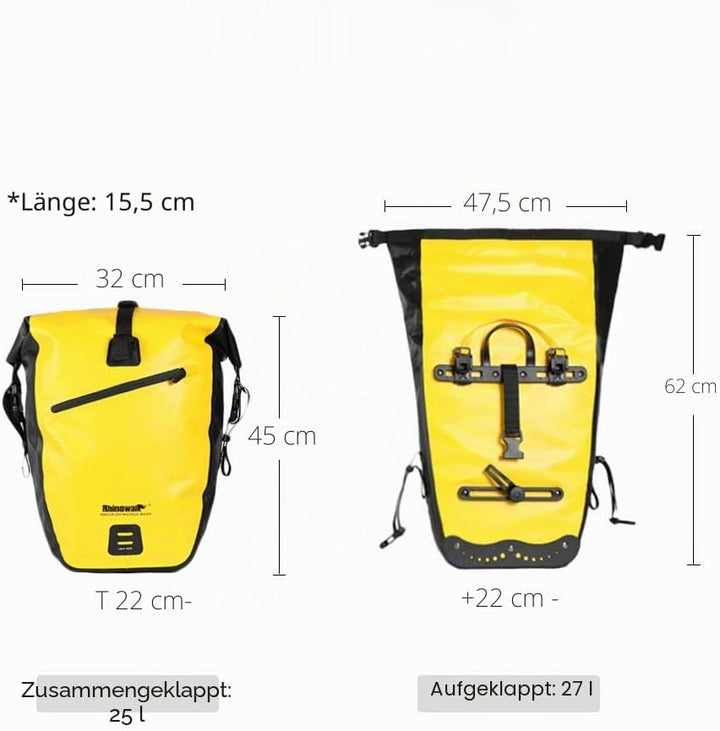 Rhinowalk 25L Fahrradtasche Wasserdicht Gepäckträgertasche Fahrrad Laptop Gepäckträger Seitentaschen